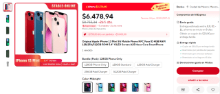 iPhone 13 Mini 5G 128GB por $5,729 en AliExpress con voucher