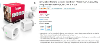4- Pack Innr Slimme Stekker Zigbee voor €50,99 bij Amazon