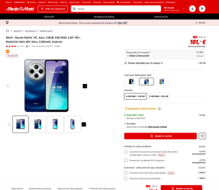 Móvil Xiaomi Redmi 14C Azul 128GB 6GB RAM por 85,85€