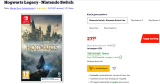 Hogwarts Legacy Nintendo Switch voor €27,99 bij Bol