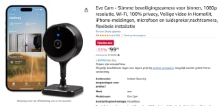 Eve Home Cam voor binnenshuis voor €99,99 bij Amazon