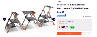 Batavia 4-in-1 Transformer Werkbank en Trapladder voor €69,95 bij iBood