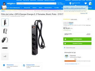 Filtro de Linha + DPS da iClamper - R$ 36,09