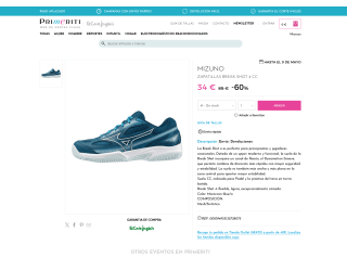 Zapatillas Pádel Mizuno Break Shot 4 CC por solo 34€