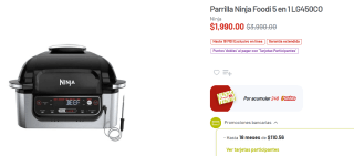 Parrilla Ninja Foodi 5 en 1 LG450CO en $1,990 | Descuento Soriana