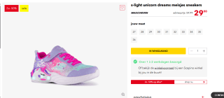 Skechers S-Light Unicorn Dreams meisjes sneakers voor €29 bij Scapino