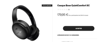 Casque Bose QuietComfort SC - Noir à 179,95€