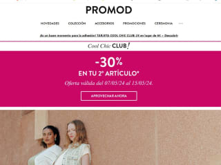 30% descuento en el segundo productos desde Promod