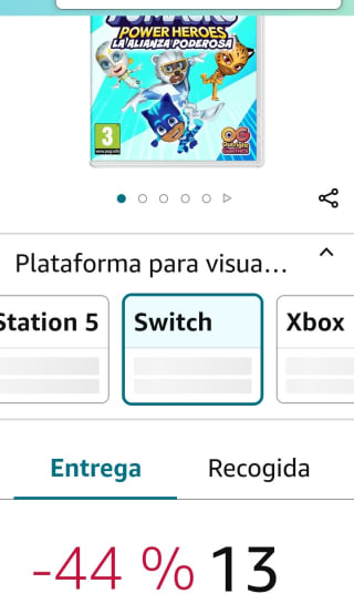 PJ Mask Power Heroes La Alianza Poderosa Nintendo Switch por 13,99€.