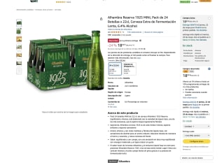 Alhambra Reserva 1925 MINI Pack de 24 Botellas x 22cl Cerveza Extra de Fermentación Lenta, 6.4% Alcohol por solo 18,04€