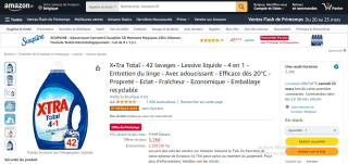 Lessive liquide X•Tra Total - 42 lavages, 4 en 1 à 5,26€