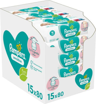 Pampers Sensitive XXL box - 15 x 80 babydoekjes voor €31,24 bij Bol.com