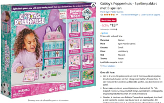 Gabby's Poppenhuis - Spellenpakket met 8 spellen voor €15,09 bij Amazon