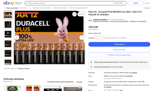Pilas AA Duracell PLUS MX1500 AA LR06 LR6 1.5 V Paquete 12 unidades por solo 7€
