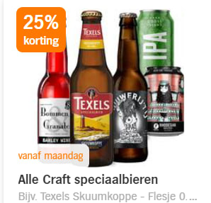 25% korting op alle craft speciaal bieren bij de AH