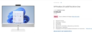 HP Pavilion 27-ca0677nd All-in-One voor €660,28 in de HP store