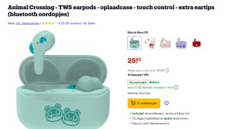 OTL Technologies Animal Crossing Wireless Earphones voor €25,83 bij Bol