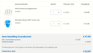 Alle a-merk babyaccessoires 1+1 gratis bij Trekpleister