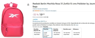 Mochila Berlin 45 cm color rosa marca Reebok