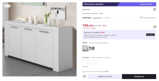 Aparador de 3 puertas Ambit de 144cm por 106.44€ (Cuenta Nueva 94.44€)