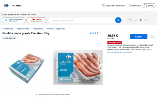 GAMBÓN crudo grande Carrefour por 25,49€ (2 unidades)
