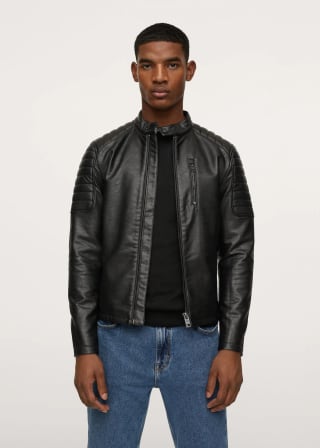 Cazadora motera biker efecto piel