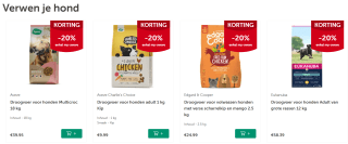 20% korting op droge honden- en kattenbrokken bij Aveve