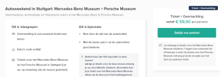Ticket + Overnachting voor 2 personen Mercedes Museum + Porsche Museum vanaf €59 p.p. via Travelcircus