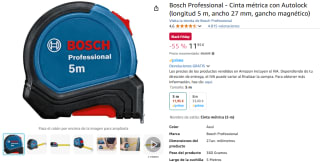 Bosch Professional Cinta métrica con Autolock de 5 metros por 11,95€