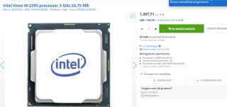 Intel Xeon W-2295 - S2066 Tray Processor - Cascade Lake voor €1.397,71 bij Max ICT