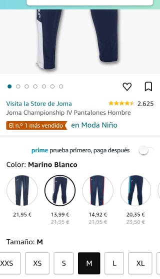 Joma Championship IV Pantalones Hombre por 13,99€.
