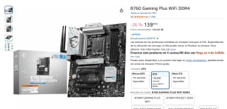 Placa Base MSI B760 GAMING PLUS WIFI DDR4 por 139,90€