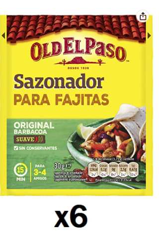 Pack 6 Old El Paso - Sazonador para Fajitas - 30g por 4.6€