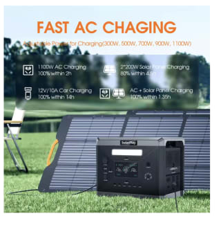 Estación de energía portátil generador SOLARPLAY Q2501 batería LiFePO4 de 2160WH con máximo de 2400W (4800W) por solo 443,98€