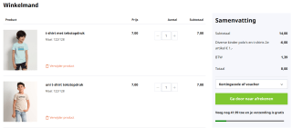 2e artikel voor €1 op kinder t-shirts & polo's bij terStal