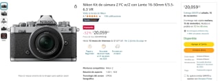 Kit Cámara Nikon Z FC w/Z Lente 16-50mm por $20,059 | Descuento Amazon