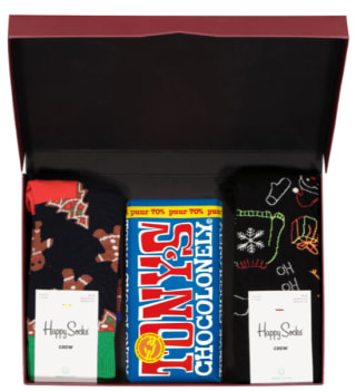 "Happy Chocolade" Happy Socks giftset voor €14,37 bij Hemdvoorhem