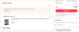 Cafetera HiBREW H11para Espressos y Cappuccinos. 1450W, Brazo portafiltros con Doble Salida y Dos filtros por 78,88€