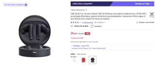 CMF Buds Pro by Nothing Auriculares inalámbricos por 26,50€