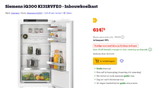Siemens iQ300 KI31RVFE0 inbouwkoelkast voor €614,72