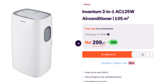Inventum AC125W mobiele airconditioner 65 dB 1350 W voor €299 bij Ibood