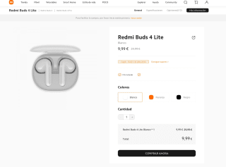 Redmi Buds 4 Lite Blanco por tan solo 9,99€