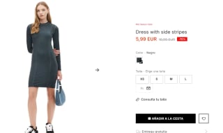 Vestido de corte mini de cuello redondo alto con ribete por 5.99€