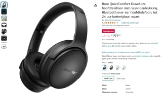 Bose QuietComfort draadloze hoofdtelefoon voor €197,47 bij Amazon DE