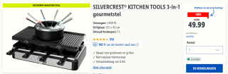 Silvercrest 3-in-1 gourmetstel voor €49,99 in de Lidl webshop
