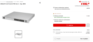 Ubiquiti UniFi Pro 24-poorts Switch Gen 2 voor €492,97 bij Mediamarkt