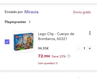LEGO 60321 City Cuerpo de Bomberos por 72,95€.
