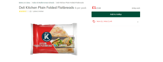 Deli Kitchen Plain Folded Flatbreads - 6 Per Pack - £1