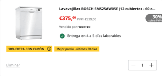Código 10% Descuento extra Electrodomésticos Bosch y Balay en Worten