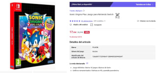 Videojuego Sonic Origins Plus Nintendo por 17,98€